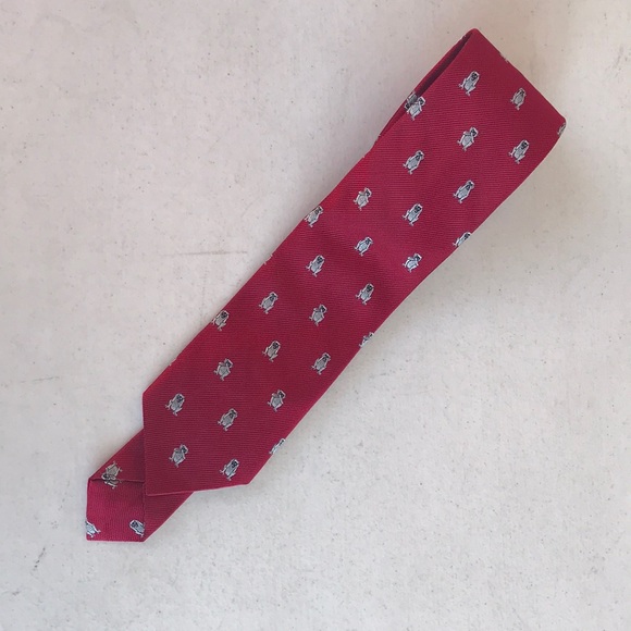 BROOKS BROTHERS | Red Silk Three Wise Monkeys Necktie - Picture 6 of 6
